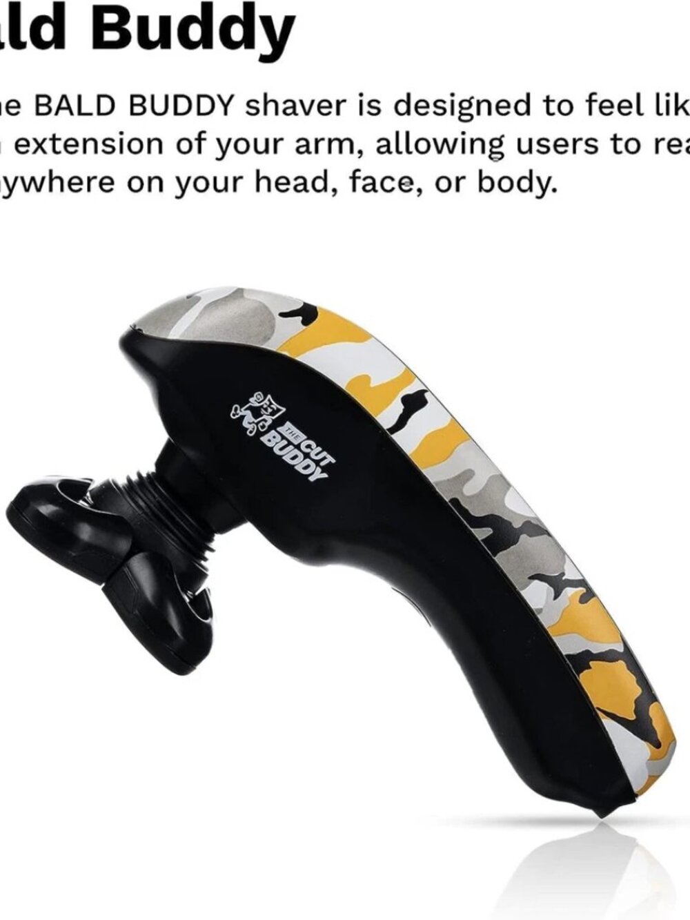The Cut Buddy Bald Buddy Men’s Wet/Dry 5-Head Rotary Facial Shaver USB Black